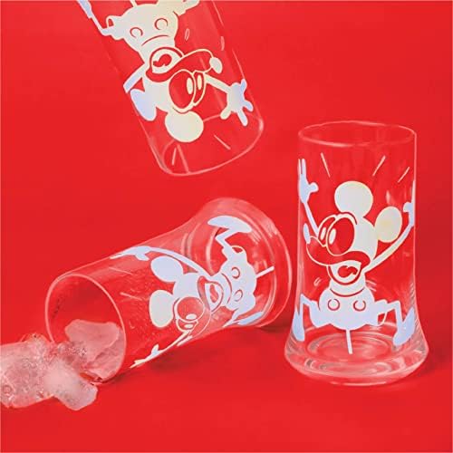 מתנות ג 'וי-ג' ולט דיסני, מיקי ' איכס!'סט משקפי הייבול קריסטל 4 יחידות. כוסות כוס זכוכית 18.5 אונקיות כוסות