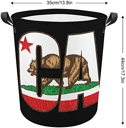 קליפורניה דוב דגל סל כביסה מתקפל כביסת כביסה סל בגדי אחסון תיק