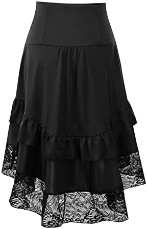חצאית מסיבת אופנה לנשים Steampunk רטרו רטרו וינטג 'פרוע צועני חצאיות תחרה היפיות
