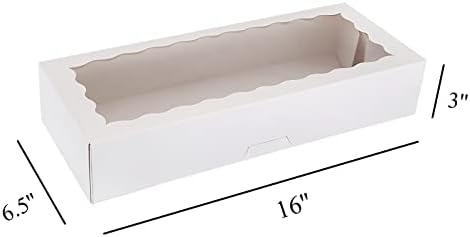 טקויבס 30-מארז 16 איקס 6.5 איקס 3 קופסאות עוגיות עם חלון, קופסאות מאפייה, אוטומטי קופץ קופסאות