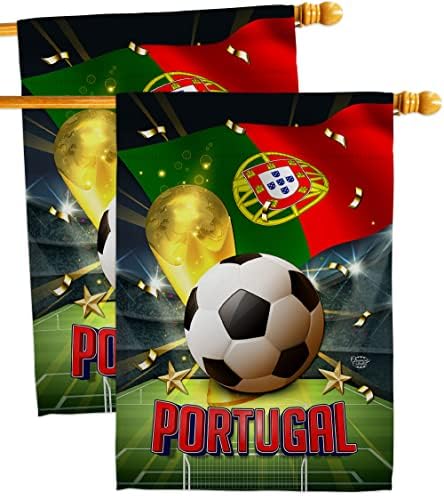 אוסף קישוטים גביע העולם פורטוגל קיר 2 מחשב דגל באנר דגל פטיו מדשאה קישוטי חדר גינה חיצוניים שלטי חצר חיצוניים