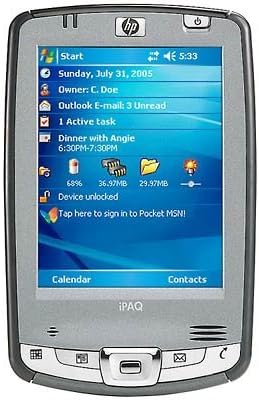 HP IPAQ Pocket PC HX2490 Windows Mobile 5.0 520 MHz 64 MB ROM: 128 MB 3.5 TFT IRDA, BT, 802.11b