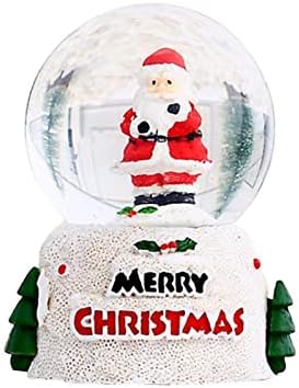 קופסאות מוזיקה לבנות שלג איש זכוכית כדור זכוכית מיניאטורה גלובוס שלג לחג המולד עם תאורה צבעונית עמידה בפני