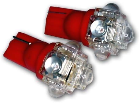 TUNINGPROS LEDDL-T10-R5 LED LED LED נורות T10 טריז, 5 סט שטף אדום 2-PC