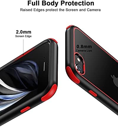 מארז Mobnano לאייפון SE 2022, iPhone SE 2020, מקרה שקוף ברור של קריסטל עם פגושים חסרי זעזועים מגן רב