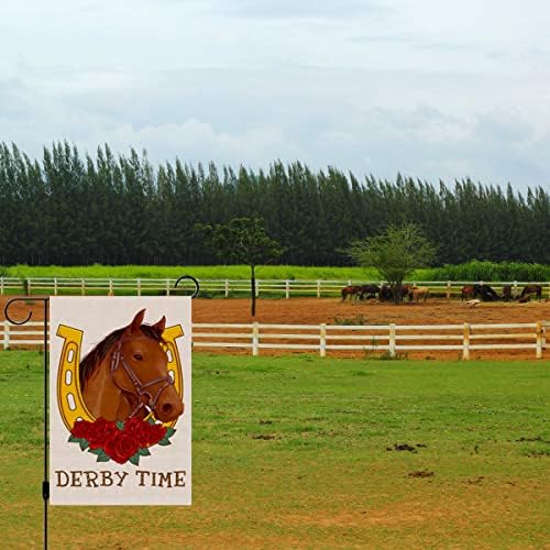 דרבי זמן דגל גן דגל קנטאקי דרבי לרוץ למירוצי סוסים ורדים אנכיים בגודל כפול בגודל כפול קישוט חיצוני