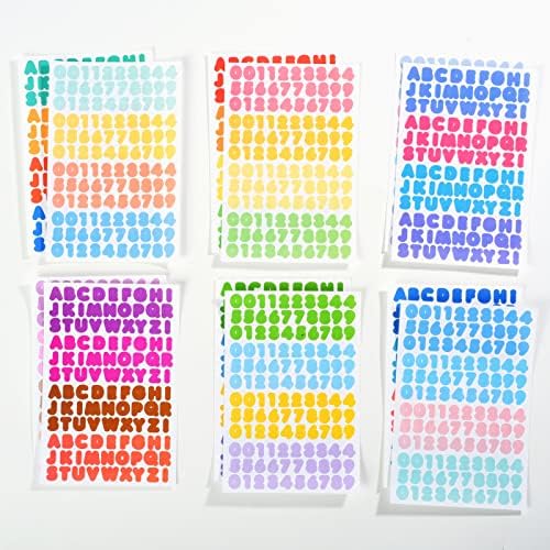 צבעוני אלפבית מדבקות חבילה 12 גיליונות חמוד מספר ומכתב דביק דקורטיבי שירבוטים מדבקת סט עבור