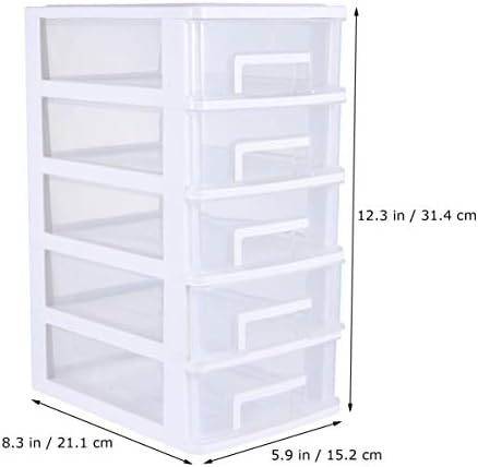 Zerodeko מארגן מגירות קטנות ארון סוג מגירת פלסטיק, ארון אחסון רב-פונקציונלי של חמש שכבות ארון אחסון ניידים