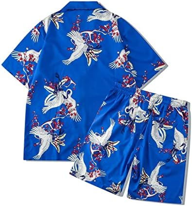 חולצות שרוול קצרות של גברים ומכנסיים קצרים קבעו אופנה חולצות חוף הוואי.