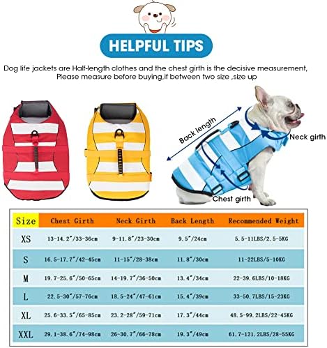 מעיל הצלה לכלבים Mkllhgty, אפוד חיי כלבים בטיחות של ריפסטופ לשחייה עם ידית ציפה וחילוץ מעולה, משמר חיי