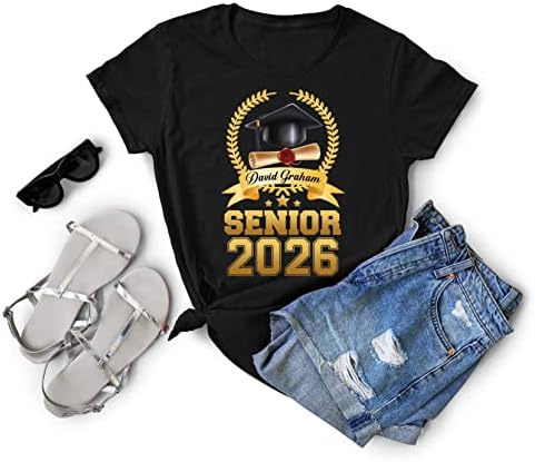 פרזי אישית שם חולצה בכיר 2023 בוגר כיתת של 2023 סיום 23 מתנות בשבילו שלה נשים גברים חולצה