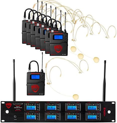 נאדי 8-1-10 בז ' אוקטו גיוון אמיתי 1000-ערוץ מקצועי אלחוטי מערכת עם 8 אוזניות מיקרופונים-סריקה אוטומטית-אוטומטי