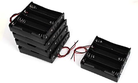 אקס-דריי 5 יחידות חוטים כפולים 4 על 3.7 וולט 18650 מארז תיבת אחסון מחזיק קליפ סוללה תא שחור (5 יחידות