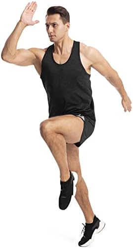 גופיות אימון לגברים גופיות גב יבשות מהירות פיתוח גוף חולצות ללא שרוולים-4 חבילות