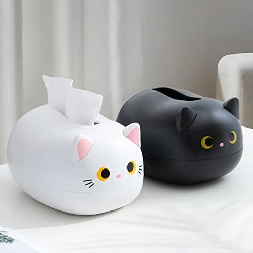 קופסת רקמות חתול, מצוירת מפלסטיק מצויר על רקמות פנים מחזיק כיסוי מפית מקסים מחזיק רקמות בית קופסת