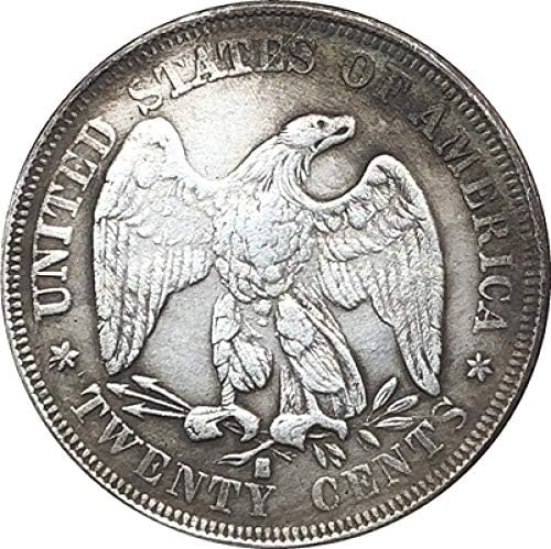 1875-S ארצות הברית יושבת חירות עותק מטבעות עשרים סנט לעיצוב משרדים בחדר הבית