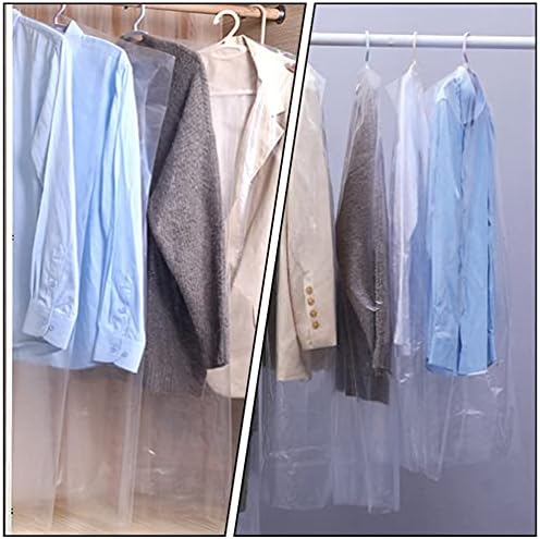 קבילוק 60 יחידות אבק הוכחת בגד שקיות ברור פלסטיק ילדים בגדי מכסה שקוף יבש ניקוי תליית חליפת שמלת מעיל