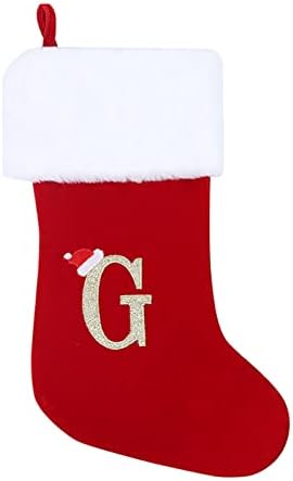 מונוגרמה גרבי חג המולד גרב קישוט גרב קלאסי בהתאמה אישית לקישוט גרביים לחג משפחתי אופי אלפבית גרבי חג