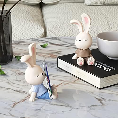Lifexquisiter מחזיק עמדת סמארטפון ארנב חמוד לשולחן העבודה, 2 ב 1 עיצוב צלמיות ארנב ומחזיק טלפונים