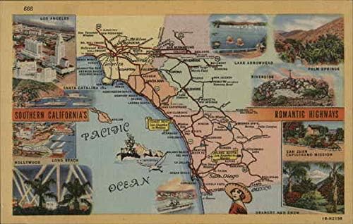 מפה של דרום קליפורניה מפות קליפורניה מקורי עתיק גלויה