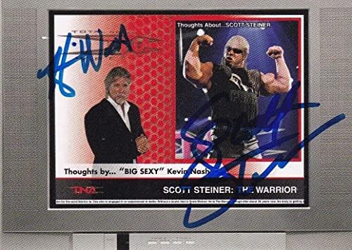 קווין נאש וסקוט שטיינר חתמו על כרטיס ההשפעה של TRISTAR TNA 2008 BS -4 PSA/DNA WWE - כרטיסי