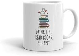 לשתות תה, לקרוא ספרים, להיות מאושר 11 עוז ספל קרמיקה