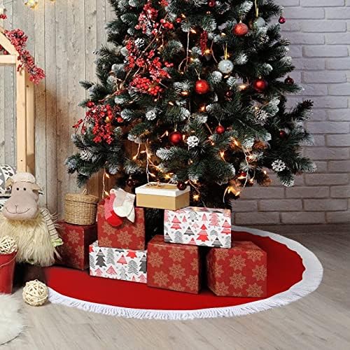 חצאית עץ חג המולד של חתול חד קרן חמוד לקישוטים למסיבות חג עם תחרה ציצית