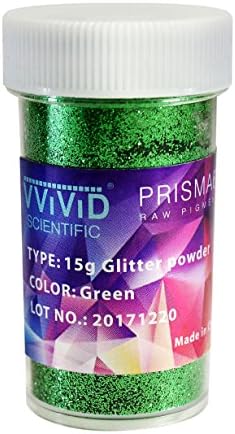 Vvivid prisma65 אבקת פיגמנט ירוק נצנצים 15 גרם