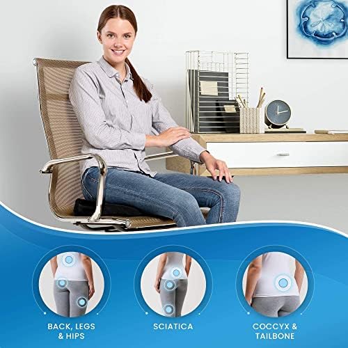 נוחות נצחית כרית תמיכה מותנית לכיסא משרדי וכרית מושב לכיסא משרדי וכרית מושב מכונית - חבילת כרית טריז