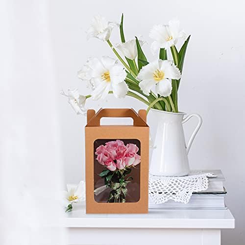 מיכלי קאפקייקס של דויטול שקית מתנה ברורה 6 יחידות זרות פרחים שקיות מתנה פרחים שקיות זר פרחי נייר חום נייר פרחים