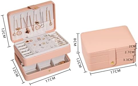 JJRY קופסת תכשיטים קיבולת גדולה קופסת תכשיטים עור קופסת תכשיטים מתלה תכשיטים רב -פונקציונליים (צבע: גודל w/a