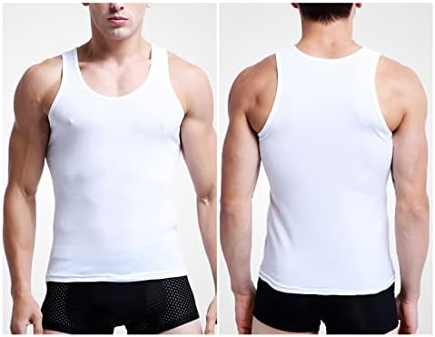 BMISEGM חולצת שמלת גברים בקיץ צוואר הדוק צוואר עגול אפוד גברים כושר ללא שרוולים ספורט ספורט מזדמן נוסף