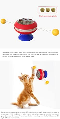 חתול אינטראקטיבי חתול כדור צעצוע חכמה צעצועי חתול חכם טחנת רוח חתול פטיפון צעצוע עם כדור קטניפ כוס יניקה חזקה