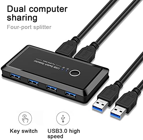UXZDX USB 3.0 מתג רכזת בורר 2 מחשבים שיתוף 4 מכשירים למדפסת עכבר מקלדת