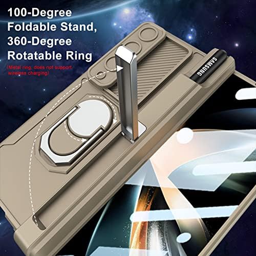 DOOTOO עבור סמסונג גלקסי Z Fold 4 Case Magnetic Heavy Dute מגן עם מחזיק עט עט.