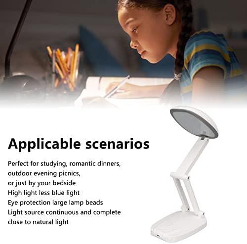 מנורת שולחן ciciglow עם רמקול Bluetooth, 4 ב 1 רב -תכליתית נטענת סוללה מנורה מתקפלת בנק כוח, 6000mAh קיבולת
