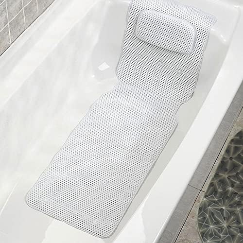 יוקרה מלא גוף אמבטיה כרית, אוניברסלי חלול עיצוב אמבטיה צוואר ובחזרה תמיכה אמבטיה כרית מהיר ייבוש אוויר רשת