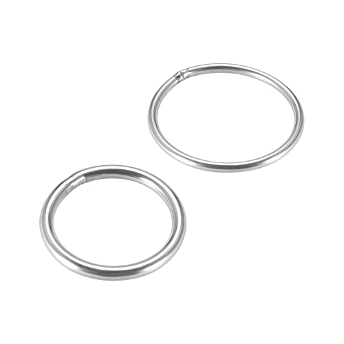 טבעת O מרותכת UXCELL, 50X3 ממ, 40X 4 ממ טבעות עגולות 201 פלדה אל חלד 4 יחידות