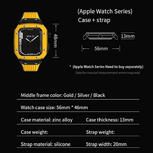FKIMKF ללהקת Apple Watch Series 7 45 ממ שינוי ערכת ערכת שעון רצועת שעון לגברים סגסוגת סגסוגת רצועת מארז