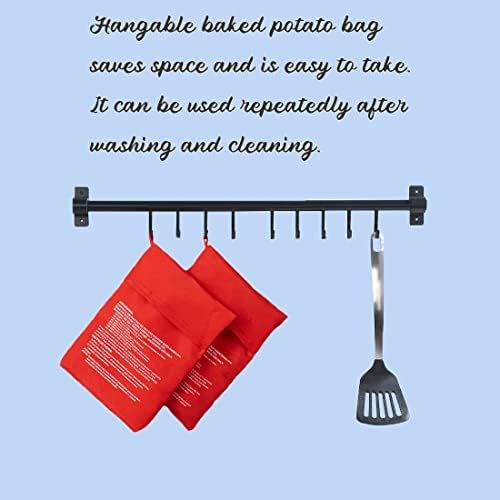4 יחידות אדום מיקרוגל תפוחי אדמה תיק לשימוש חוזר מיקרוגל סיר תיק אפוי בטטה תירס תיק פאוץ למטבח