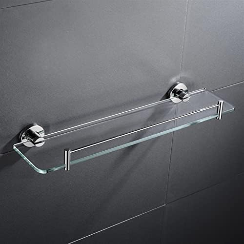 FVRTFT מדפים צפים מקלחת מדף אמבטיה קאדי, מארגן מקלחת מדף זכוכית אמבטיה, מדף קוסמטיקה של אחסון זכוכית מזג, גימור