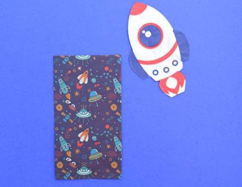 שקיות לטובת חלל החיצון - 24-לספור עיצוב דפוס חמוד צבעוני מודפס על שקיות מתנת גודי נייר קראפט - שקיות פינוק