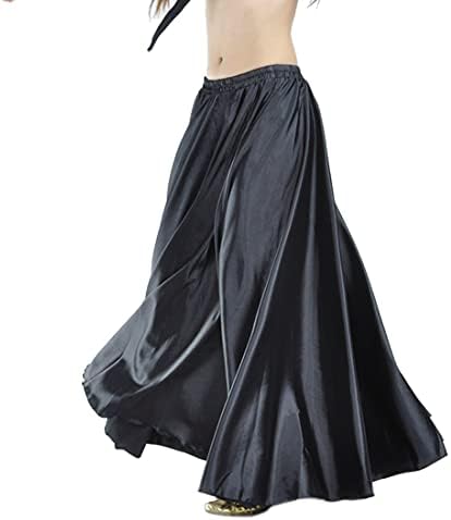 Calcifer סאטן ארוך נדנדה חצאית ריקוד בטן תחפושת ריקודים לבגדי ריקוד לנשים רקדנית מקצועית