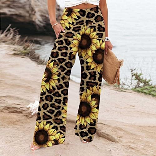 מכנסיים מטען לנשים נשים גבוהה מותן רחב רגל כושר רופף פאלאצו מכנסיים מקרית חוף מכנסי קז ' ואל נשים גבוהה