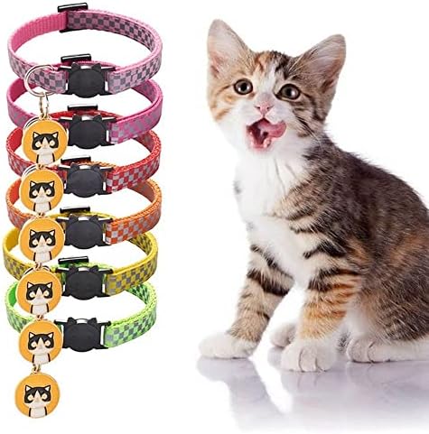 12 צבעים חתול רעיוני צווארון לחיות מחמד זוהר צווארון חתולי תליוני חתול שרשרת צוואר טבעת הבדלני