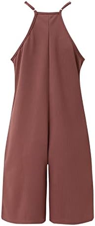 נצנצים סרבל נשים של קיץ מוצק צבע כתפיות יכול להיות מותאם כיס מזדמן רופף מכנסיים חג מכנסיים
