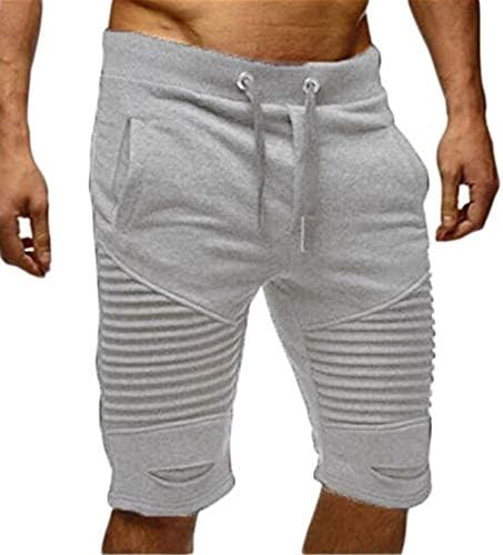 מכנסי גברים קצרים קיץ מותניים אלסטיים כושר ספורט רצים מכנסיים קצרים מכנסיים עם כיסים