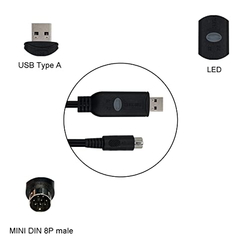 DSD Tech SH-P8V USB RS422 כבל תכנות עבור Mitsubishi PLC FX3U ו- FX Series-4.9ft