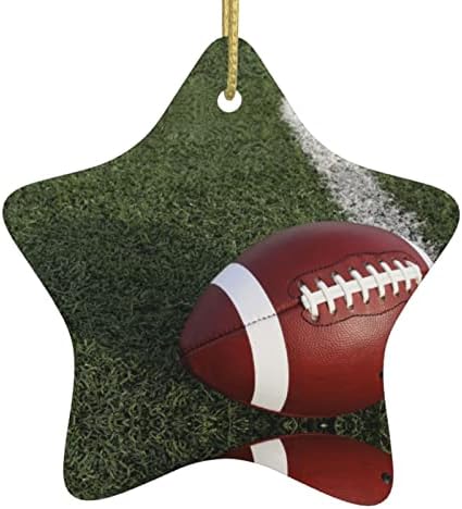 כדורגל אמריקאי 2022 תליון קרמיקה לחג המולד לקישוט עץ חג המולד