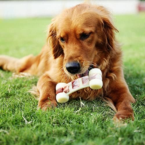 טיקטון עצם פטיש עמיד בפני צעצוע לעיסה לעיסות אגרסיביות, צעצוע של כלבי טעם בקר, גדול
